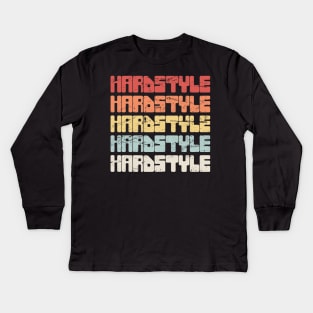 Retro Vintage HARDSTYLE Music Kids Long Sleeve T-Shirt